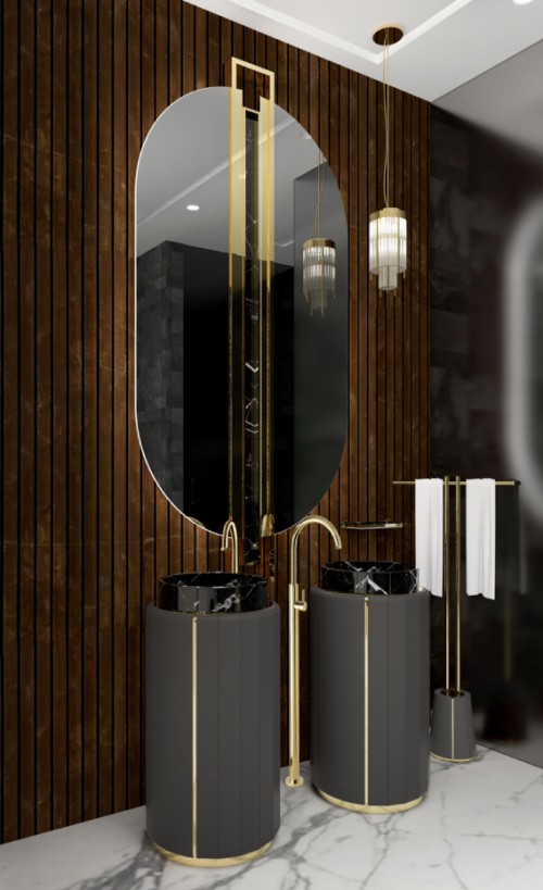 divine-wood-bathroom-with-shield-oval-mirror-and-black-darian-freestanding