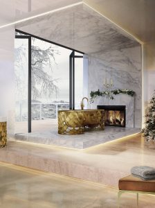 3 reasons to create a bathroom with a fireplace.bathroom with a fireplace#heat#romantic.http://www.maisonvalentina.net/en/inspiration-and-ideas/sem-categoria/ reasons-create-bathroom-with-a-fireplace
