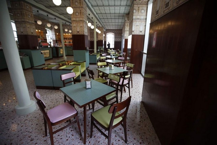 Italy Prada Foundation  WES ANDERSON DESIGNED A MILAN COFFEE SHOP What to see in Milan Wes Anderson designed a Milan coffee shop 4