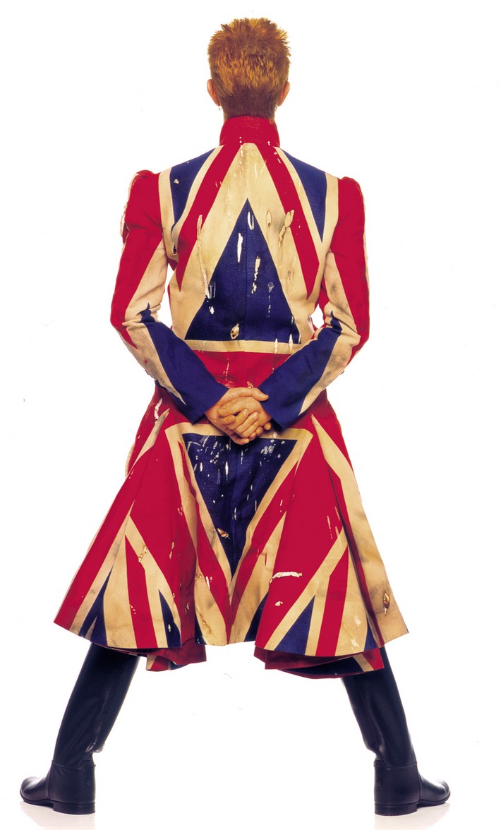 The Most Iconic Design Moments of David Bowie Union Jack Coat  david bowie The Most Iconic Design Moments of David Bowie David Bowie Union Jack coat Alexander McQueen Earthling album cover 1997  Frank W Ockenfels 3