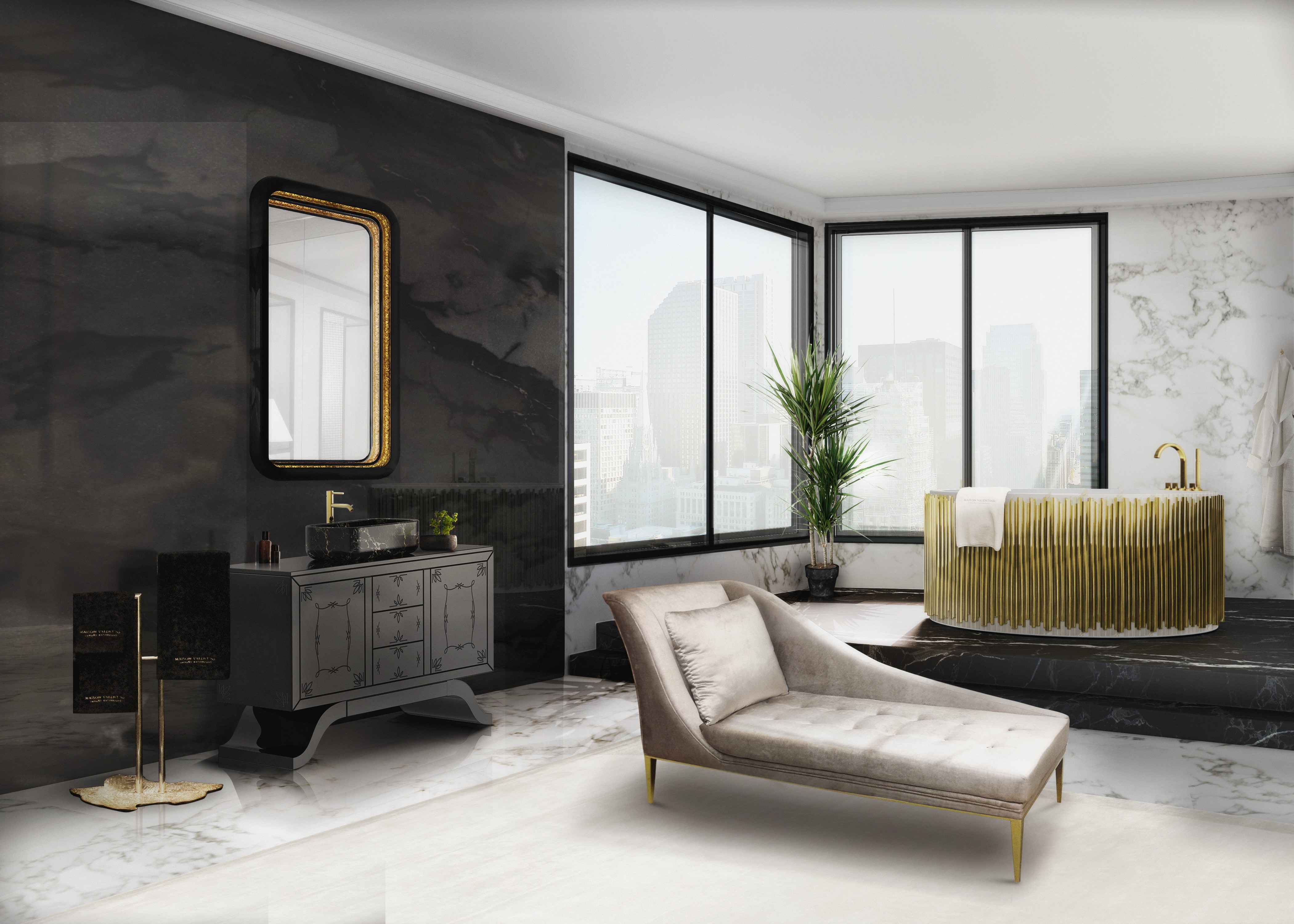 A Mesmerizing Bathroom With Luxury Furniture
