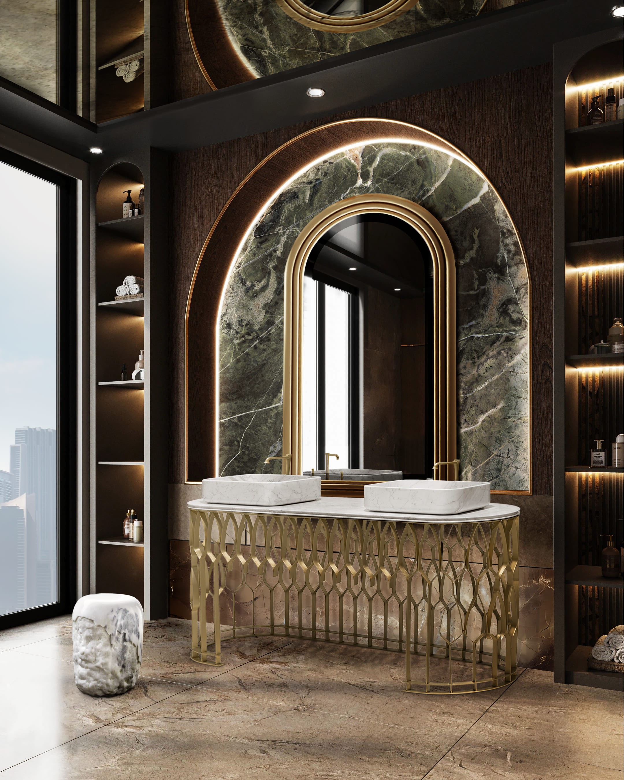 A Vision of Opulence: The Mecca Vanity in a Luxurious Sanctuary