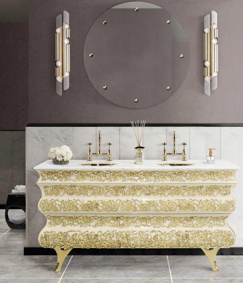 Bathroom With Golden Accents-1