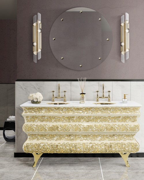 Bathroom With Golden Accents