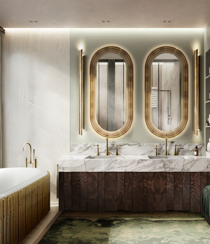 Contemporary Bathroom Design with Golden Details-1