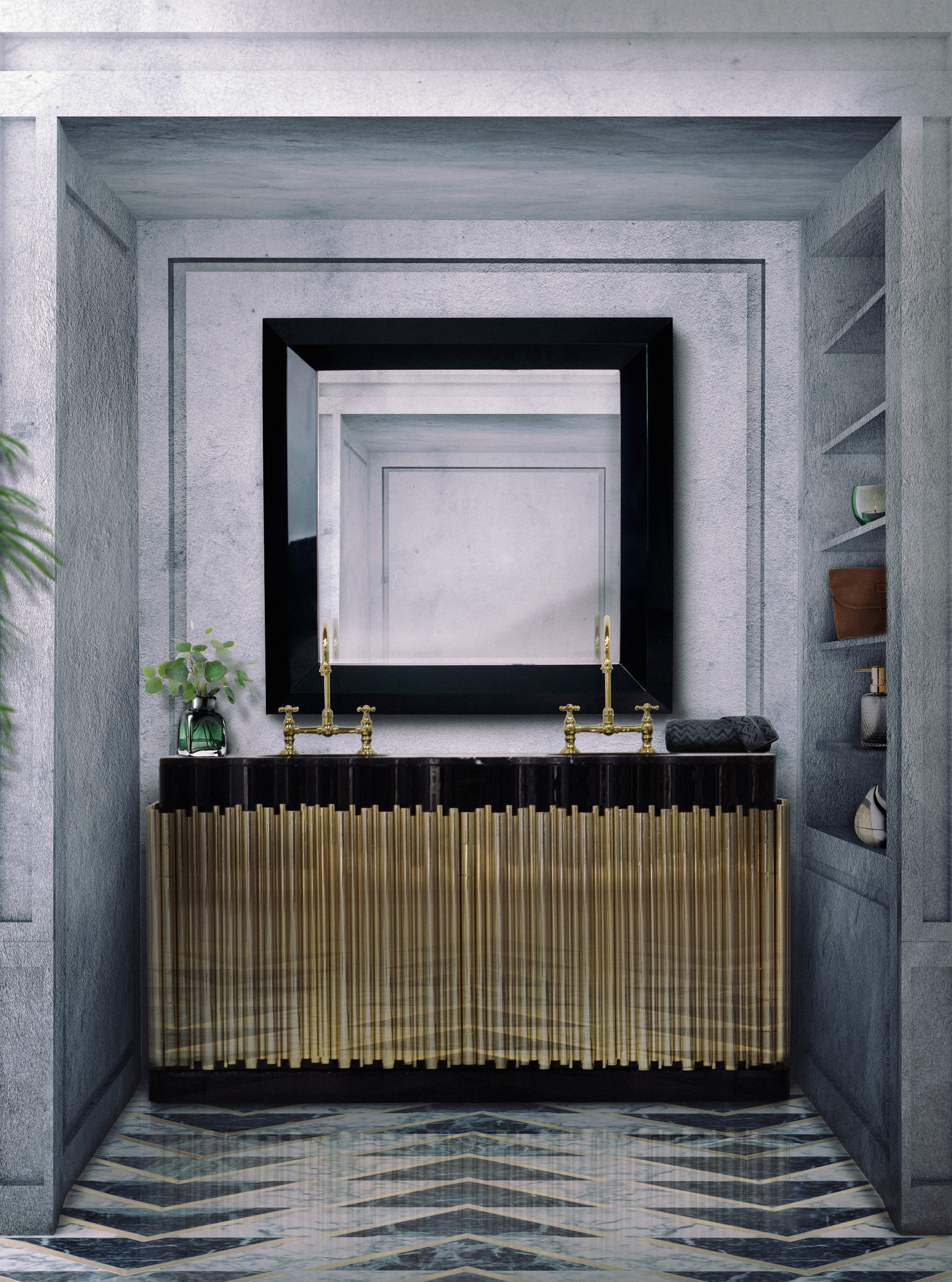 Dark and Masculine Luxury Vanity