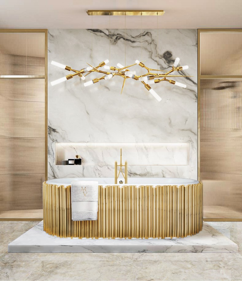 Elegant Luxury Bathroom With Oval Symphony Freestandingbathtub-1