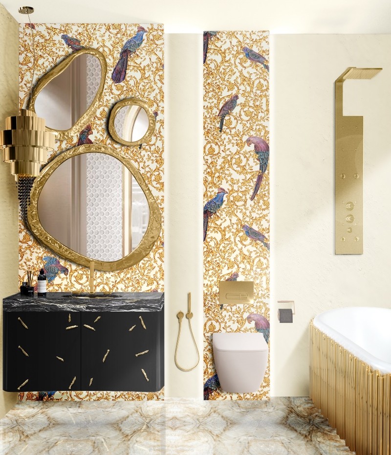 Golden Nature Inspired Bathroom Design-1