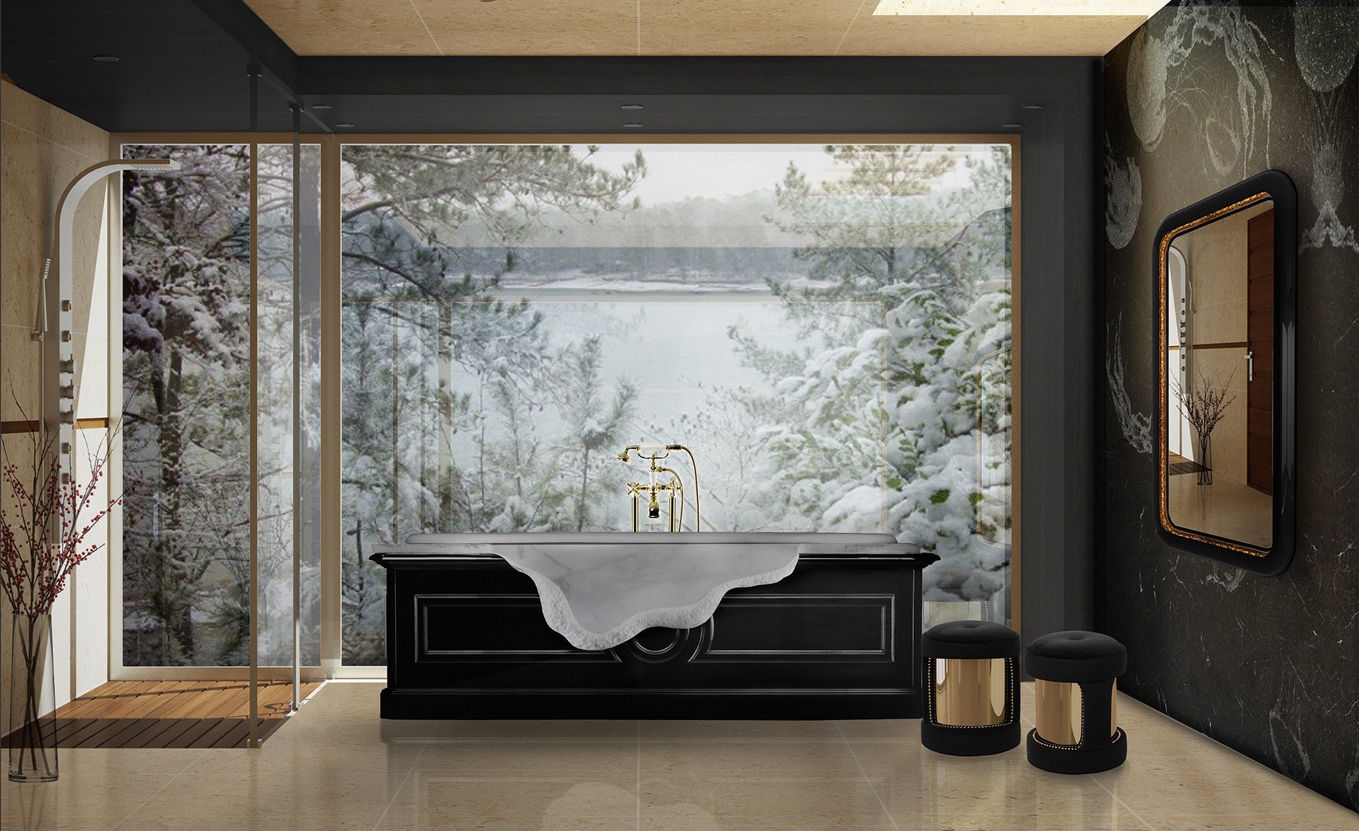 Luxurious bathroom with Petra Bathtub