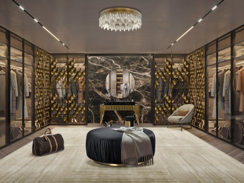 Luxury Closet Design with the Perfect Fusion of Tones and Textures