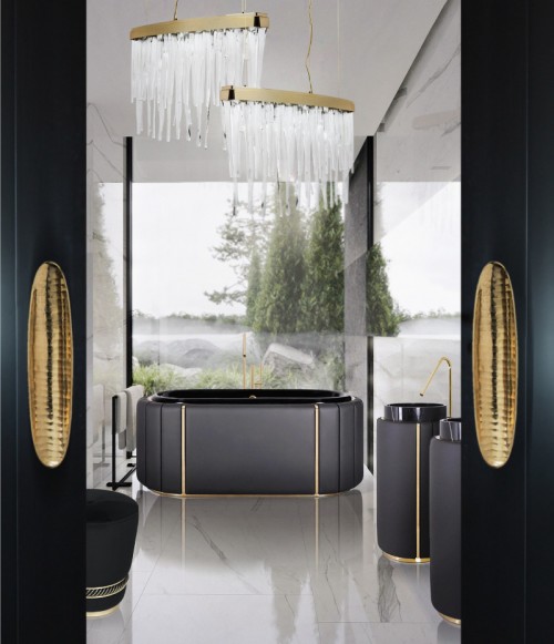 Luxury Dark Master Bathroom with Darian collection