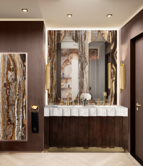 Magnificent Bathroom Design in Brown Tones