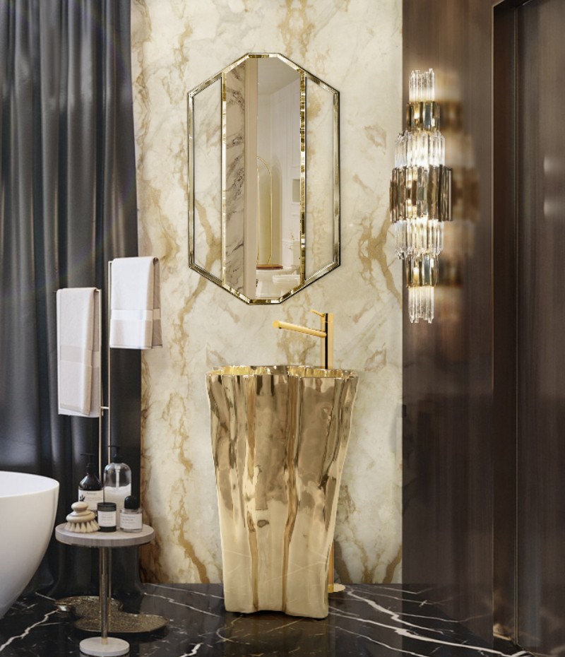 Opulent Bathroom Corner with Golden Decor-1