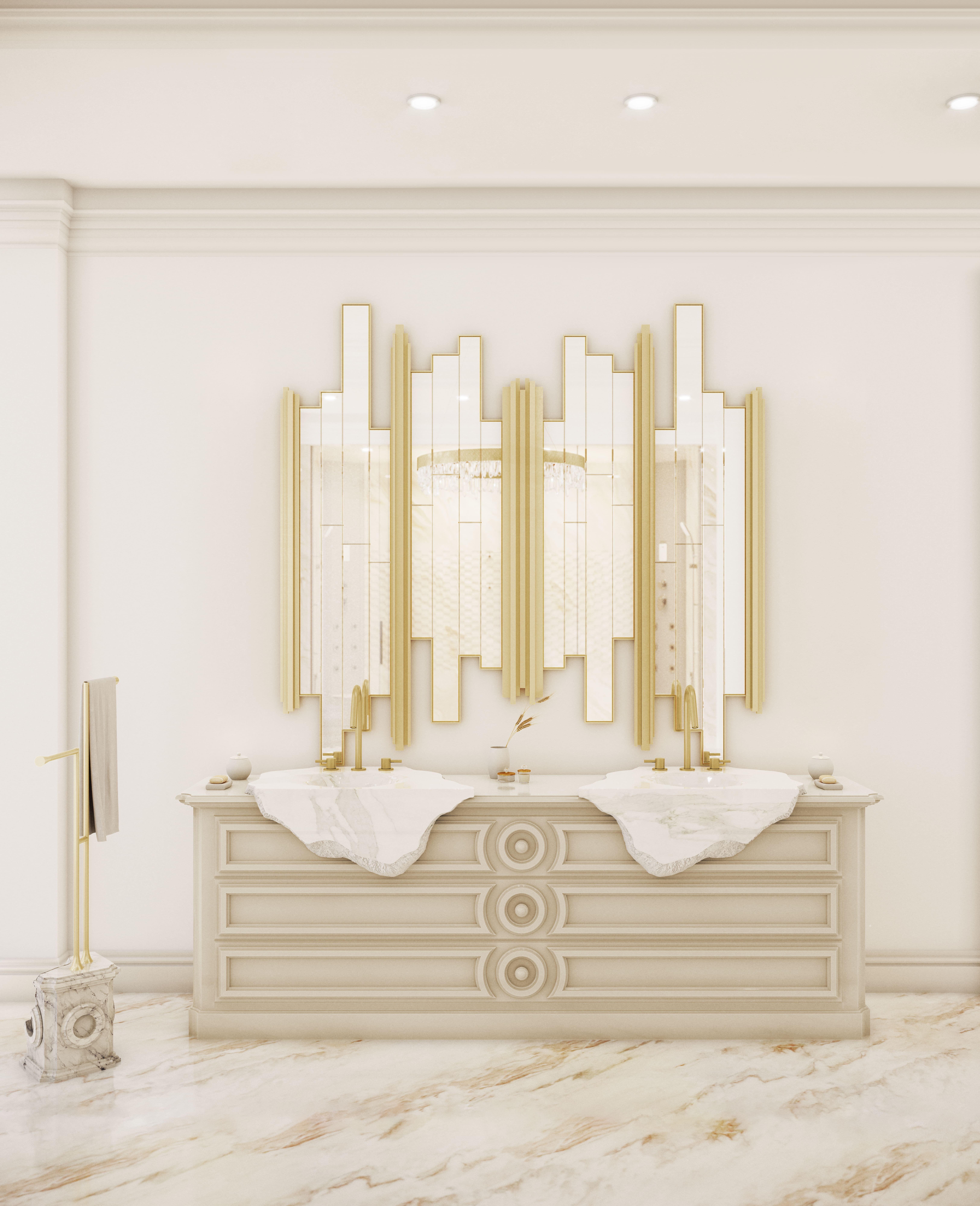Serene Sophistication: Petra Washbasin in a Luminous En-Suite