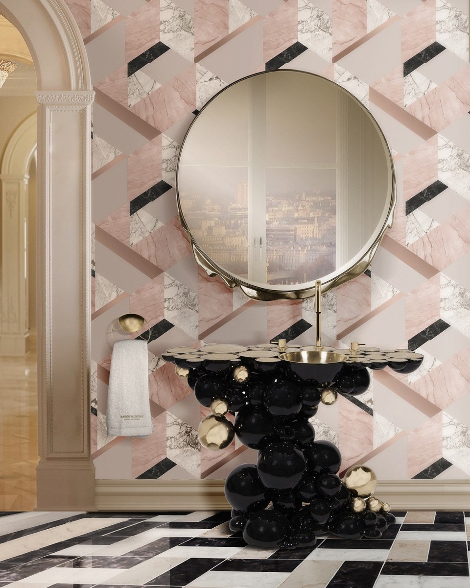 The Newton Vanity Cabinet With Gold-Plated Accents