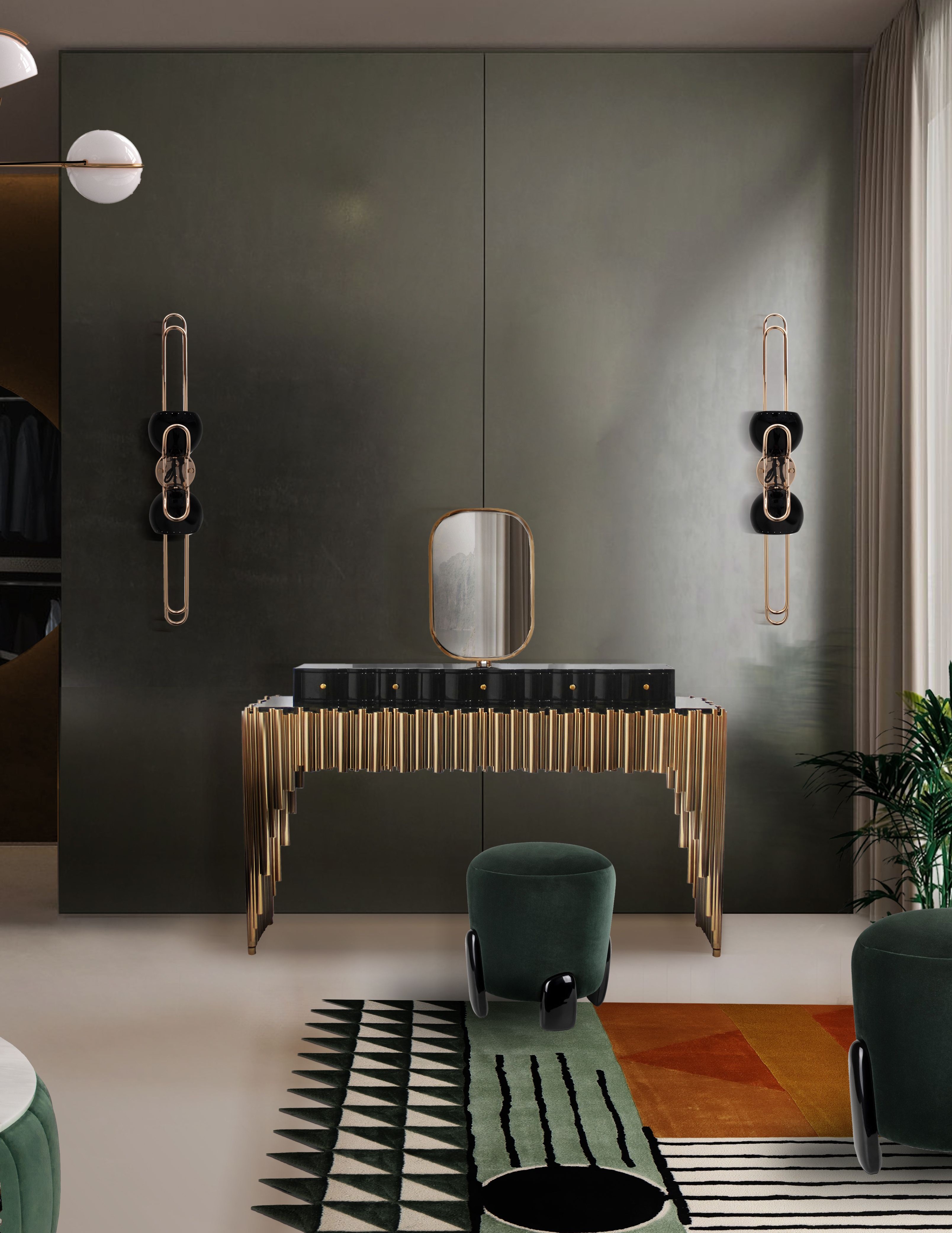 Stunning Gold Symphony Dressing Table for a Luxury Closet