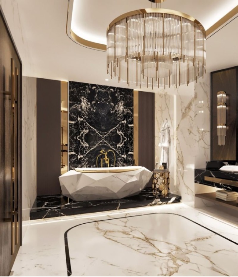 White Marble Design Vanity With Gold, 37×19 Bathroom Vanity Top Carrara Marble