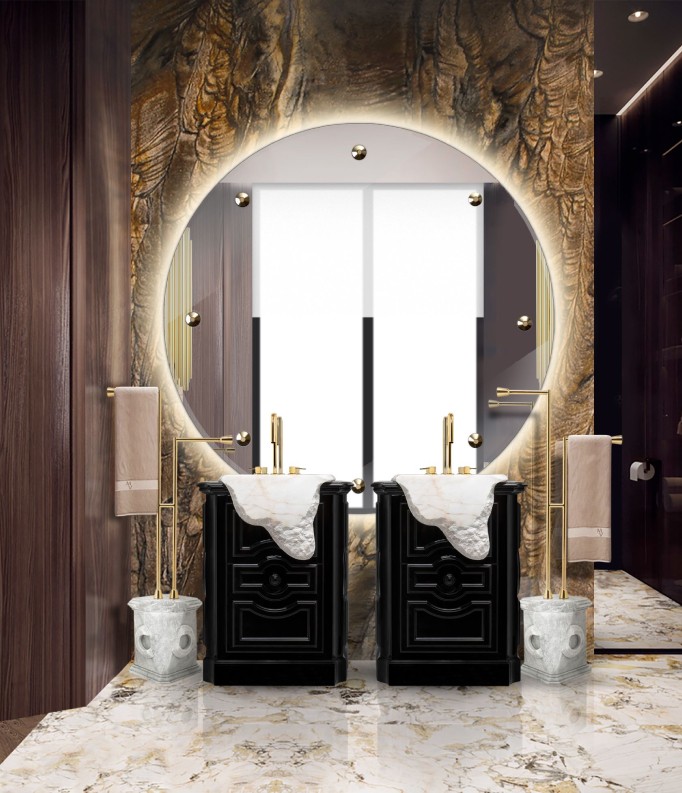 Wood and Marble combination in a Luxury bathroom-1