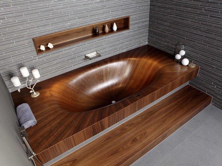 Create an Amazing Bathroom Design with Wooden Bathtubs Maison