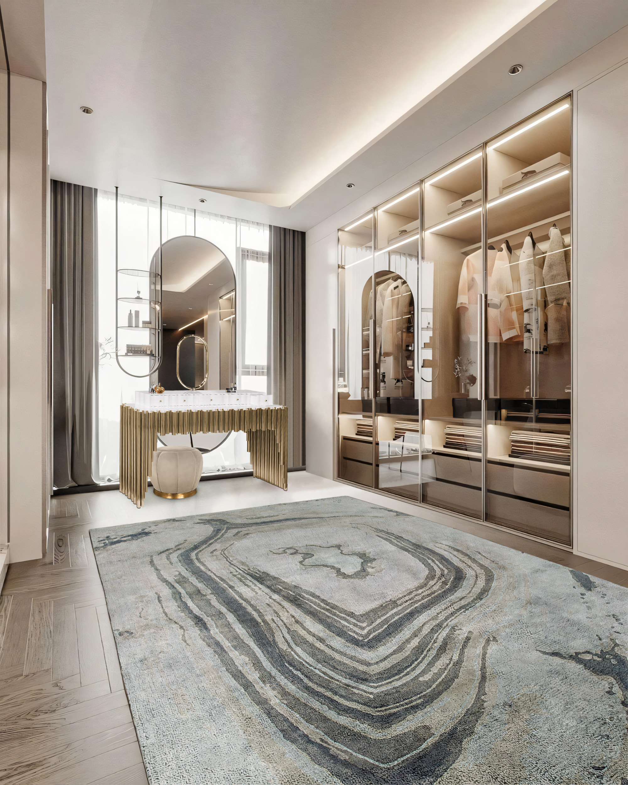Refined Luxury Meets Modern Design in a Stylish Closet