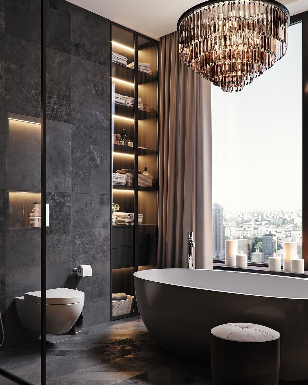 Bathroom With a View, bathroom, view, design, bathtub, maison valentina, bathroom