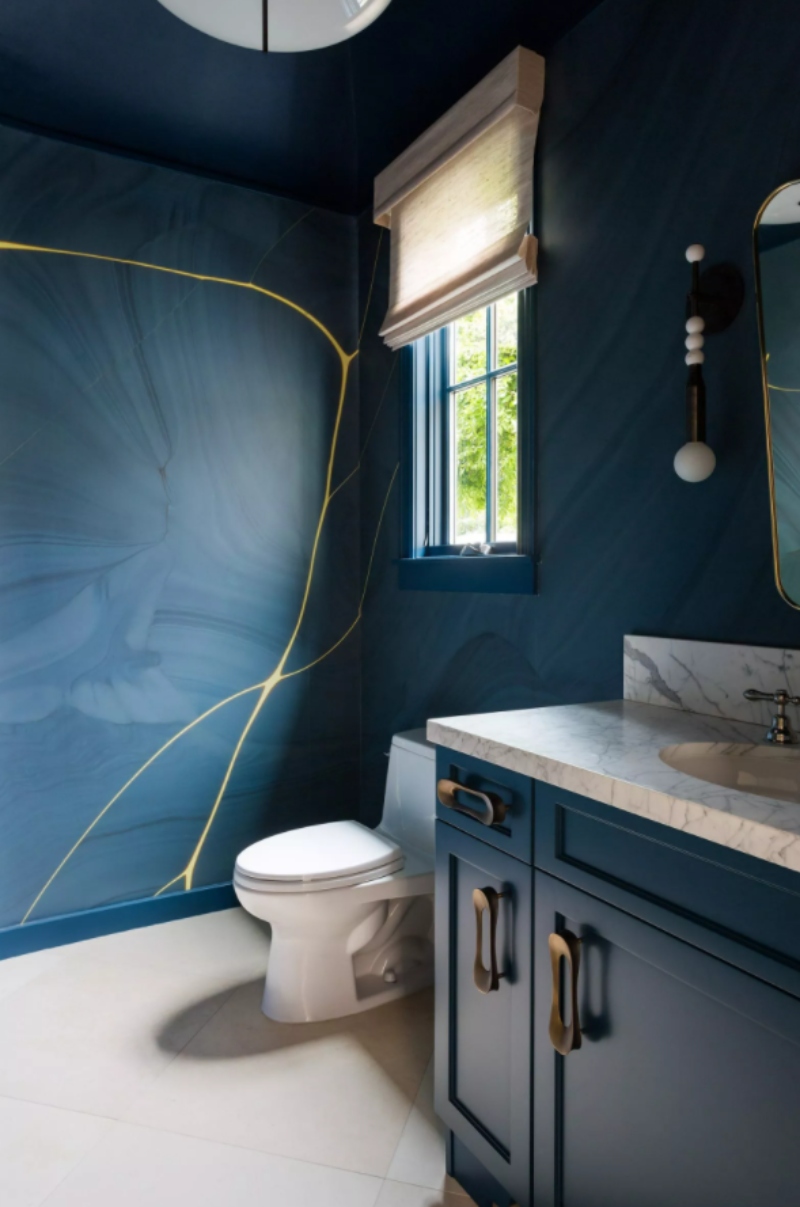 Blueish Bathroom Interior Design by Laura U Design Collective