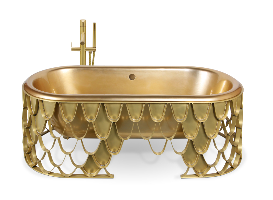 Modern bathtub detailed golden bathtub product image