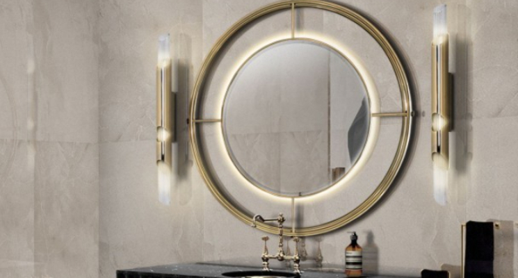 Modern Interior Design Mirrors To Highlight Your Luxury Bathroom Golden