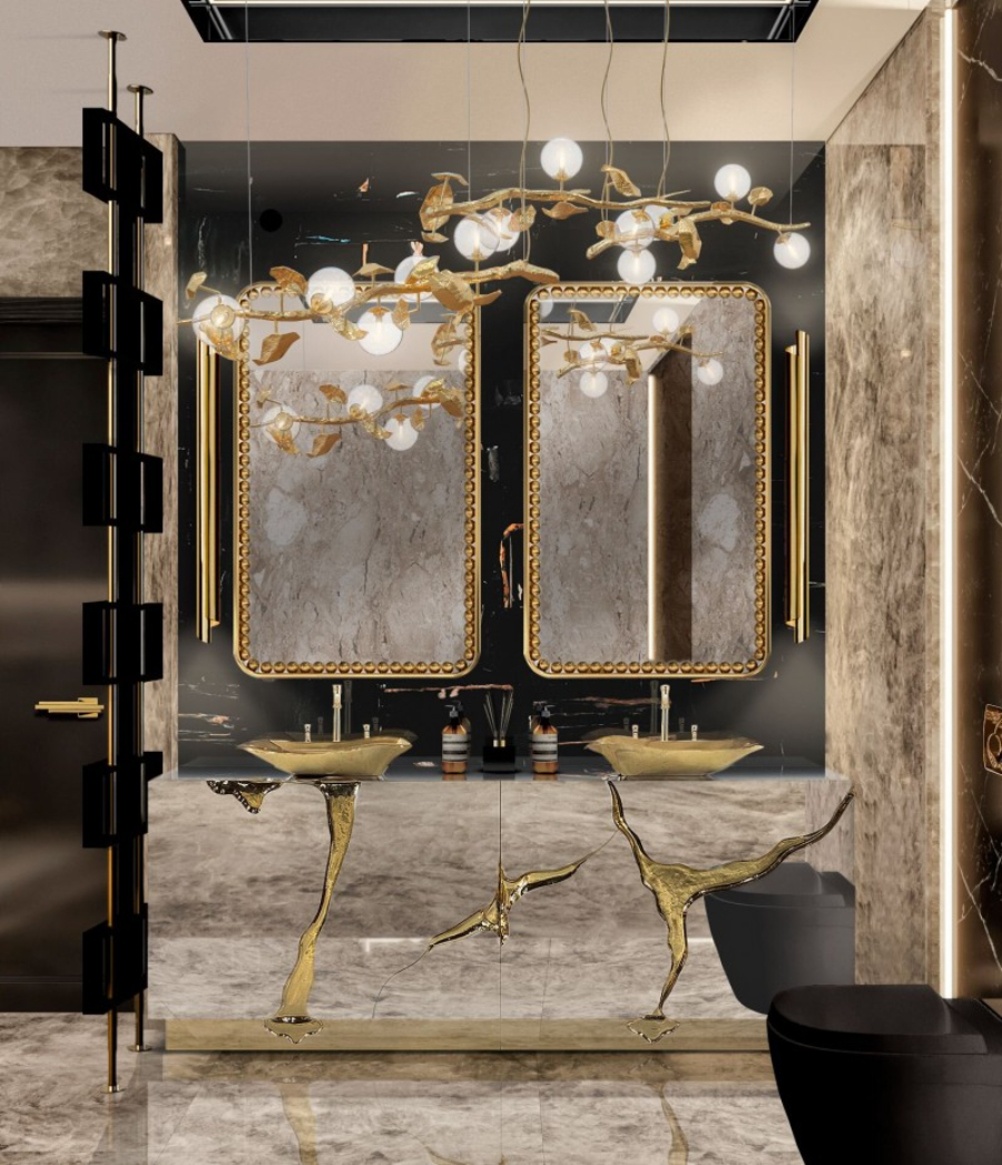 Modern Bathroom Designs Vanity Cabinets To Revamp Your Bathroom Lapiaz Vanity Cabinet Metal Accents Silver and Gold Details