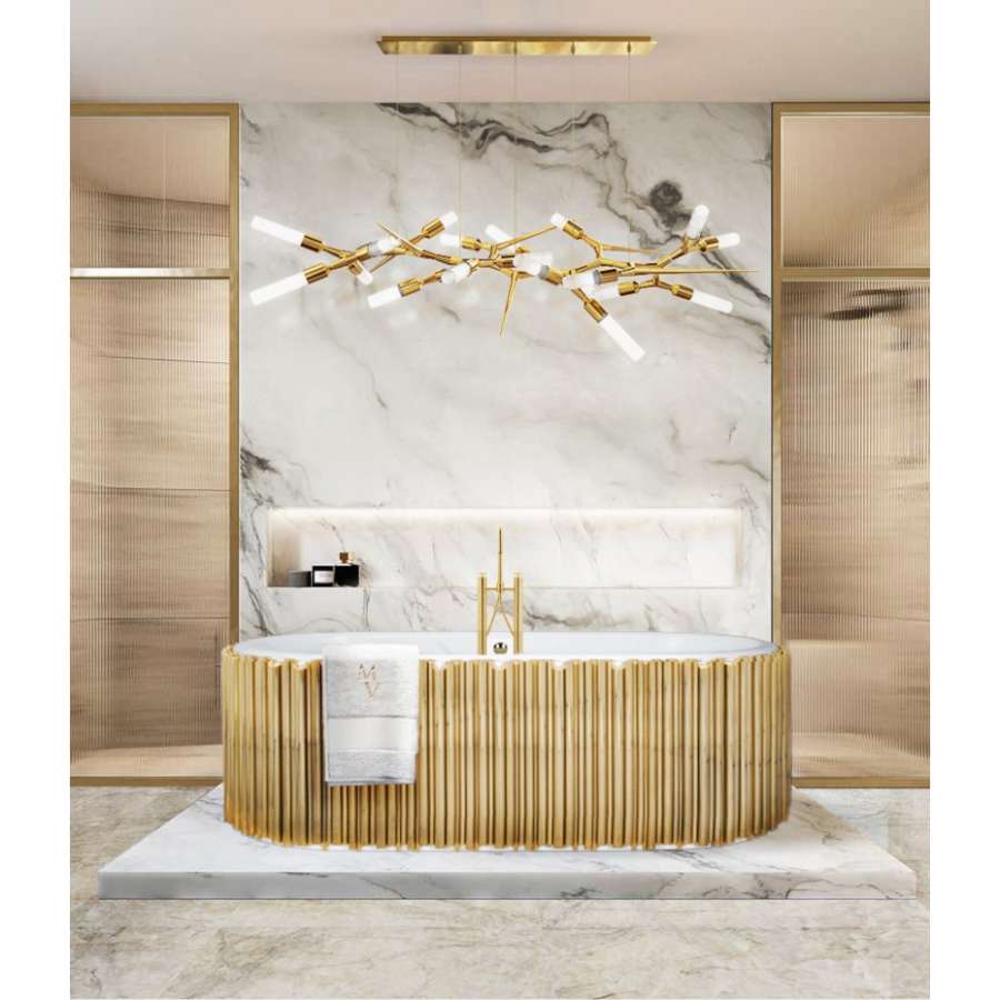 ELEGANT LUXURY BATHROOM WITH OVAL SYMPHONY FREESTANDING BATHTUB
