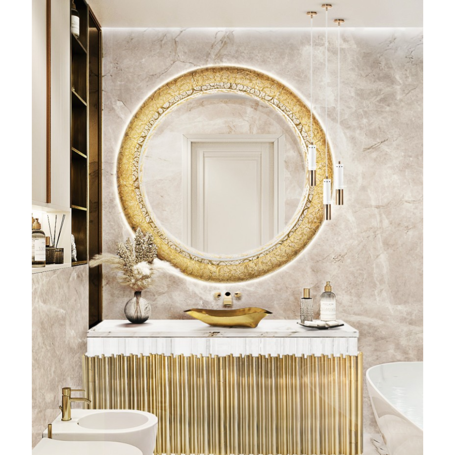GOLD DETAILS IN A STUNNING MASTER BATHROOM