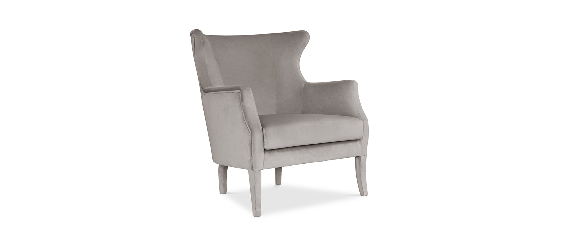 The Dukono Armchair in Grey Velvet-2-hr