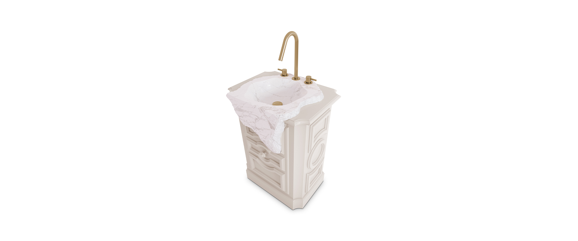 The Petra Pedestal Sink in Lacquered Wood and Estremoz Marble-6-hr