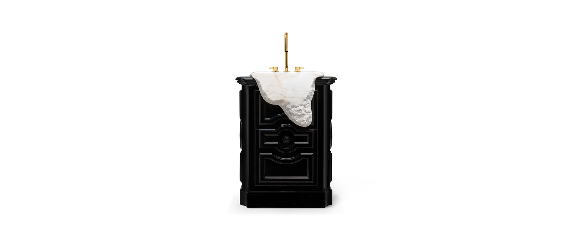 The Petra Pedestal Sink in Lacquered Wood and Estremoz Marble-9-hr
