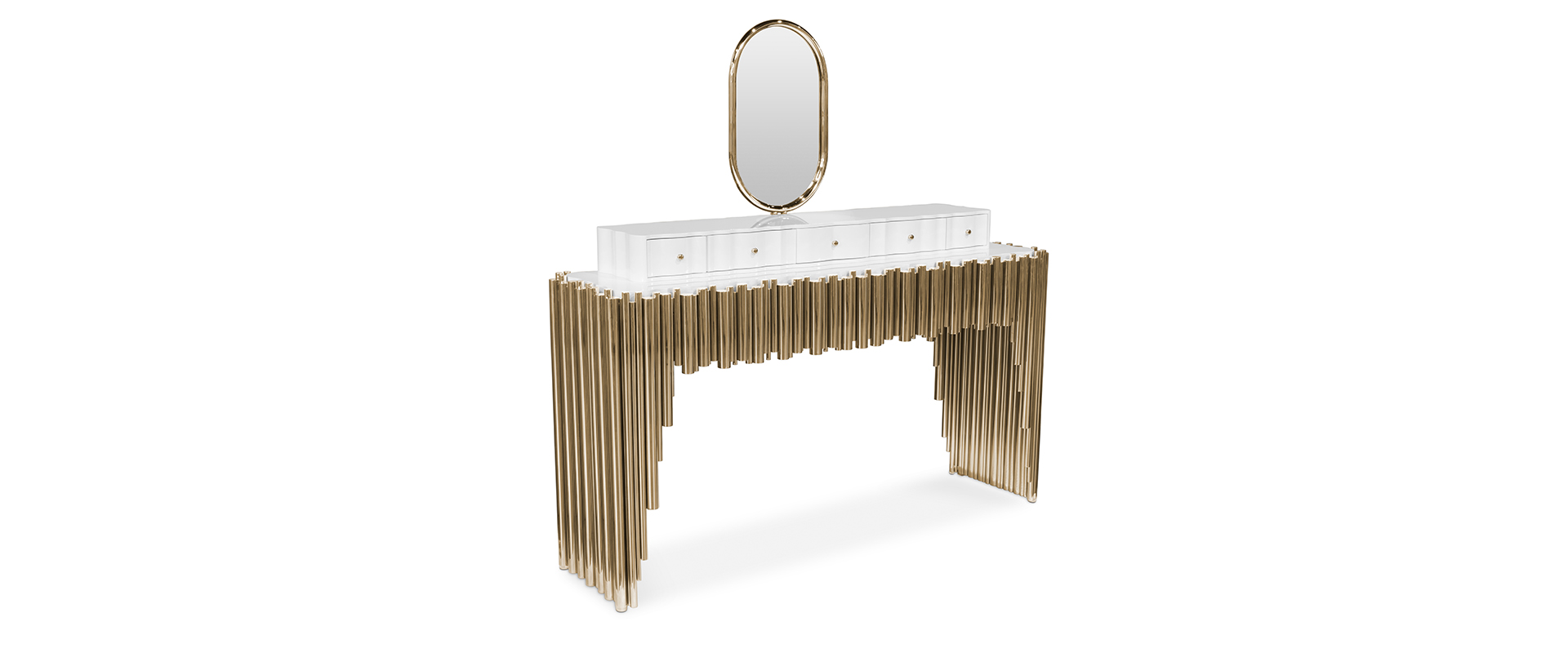 Symphony Vanity Table in Golden Brass-6-hr