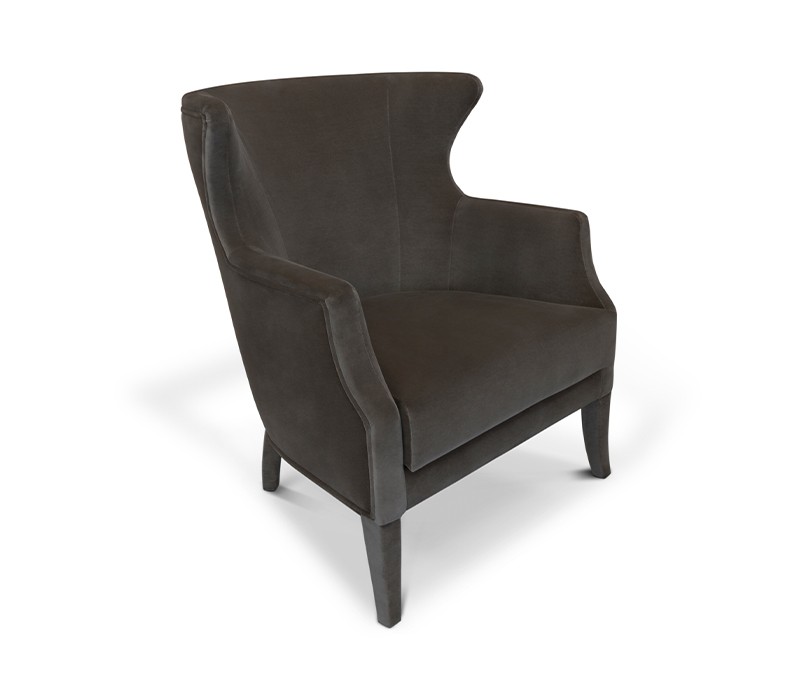 The Dukono Armchair in Grey Velvet-10