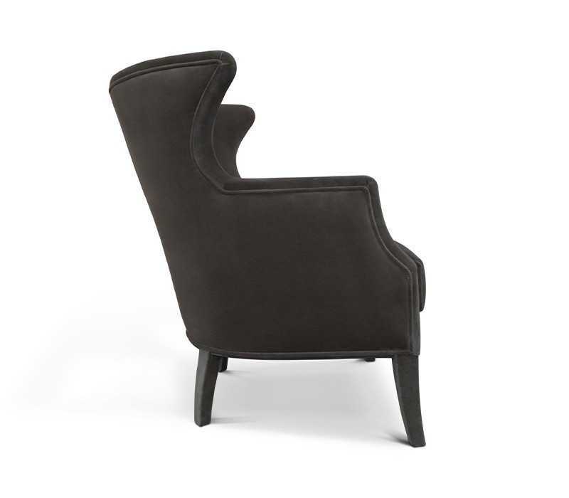 The Dukono Armchair in Grey Velvet-11