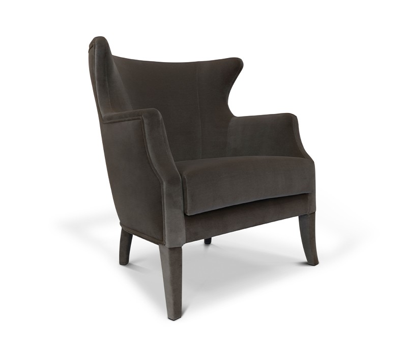 The Dukono Armchair in Grey Velvet-13