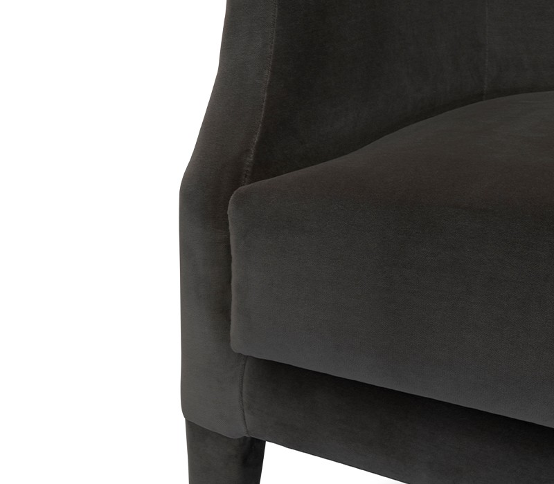 The Dukono Armchair in Grey Velvet-15