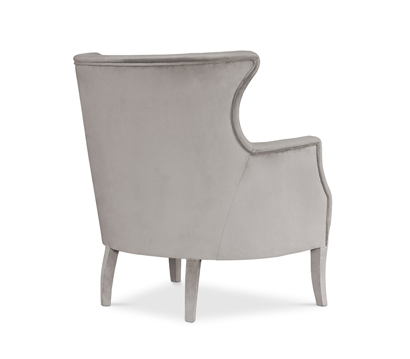 The Dukono Armchair in Grey Velvet-4