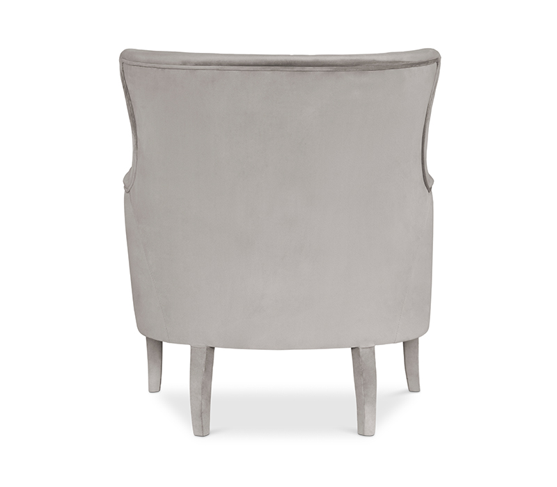 The Dukono Armchair in Grey Velvet-5