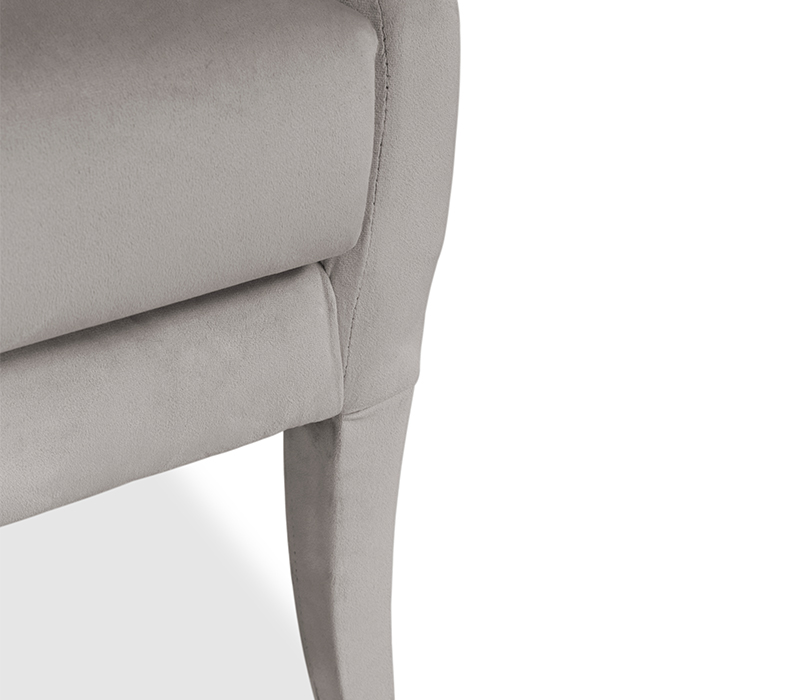 The Dukono Armchair in Grey Velvet-6