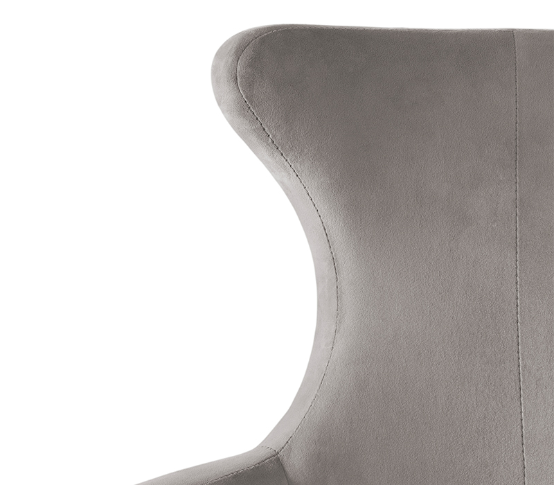 The Dukono Armchair in Grey Velvet-7