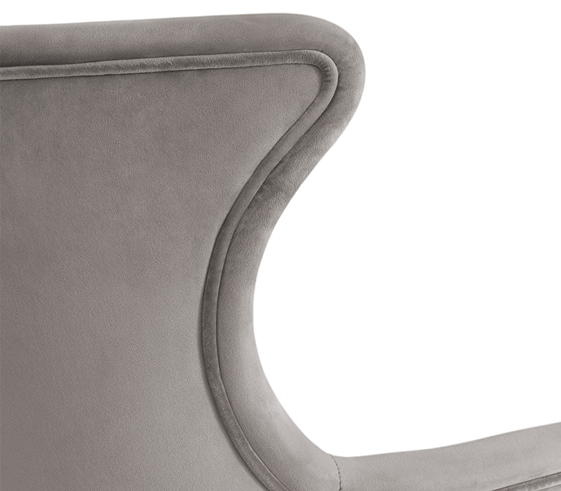 The Dukono Armchair in Grey Velvet-8