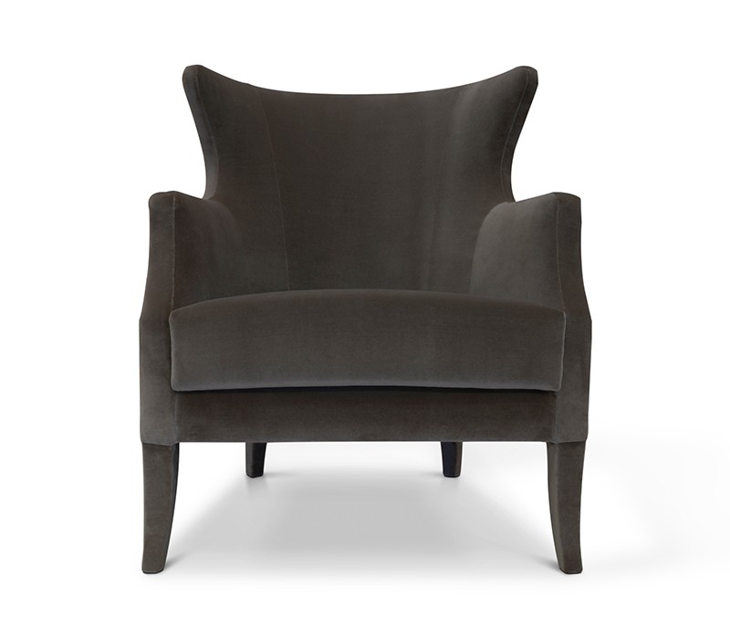 The Dukono Armchair in Grey Velvet-9