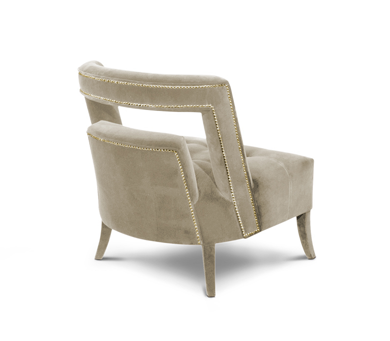 The Naj Armchair in Cotton Velvet and Nickel Nails-4