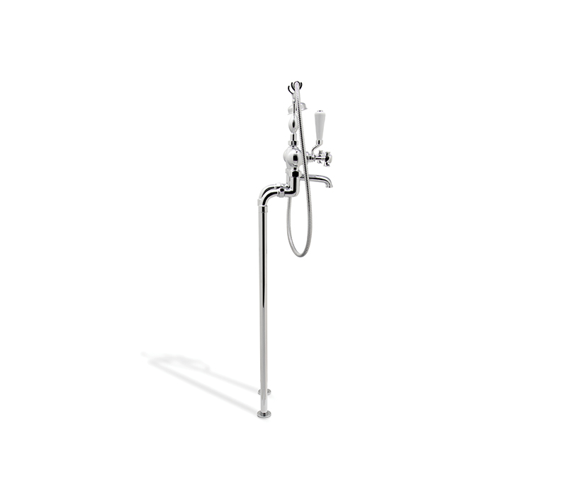 The Bourgeois I Mounting Floor Mixer with Hand Shower Bathroom Tap in Brass-2