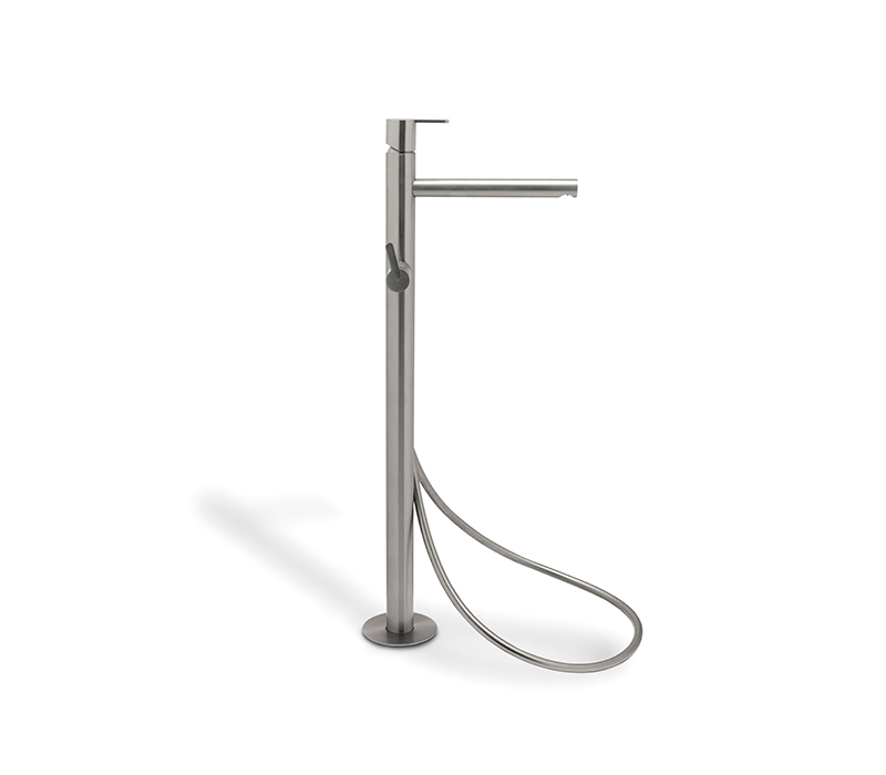The Origin Mounting Floor Mixer with Hand Shower Bathroom Tap in Brass-2