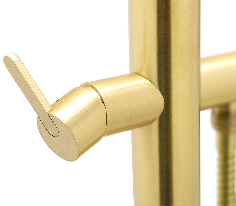 The Origin Mounting Floor Mixer with Hand Shower Bathroom Tap in Brass-7