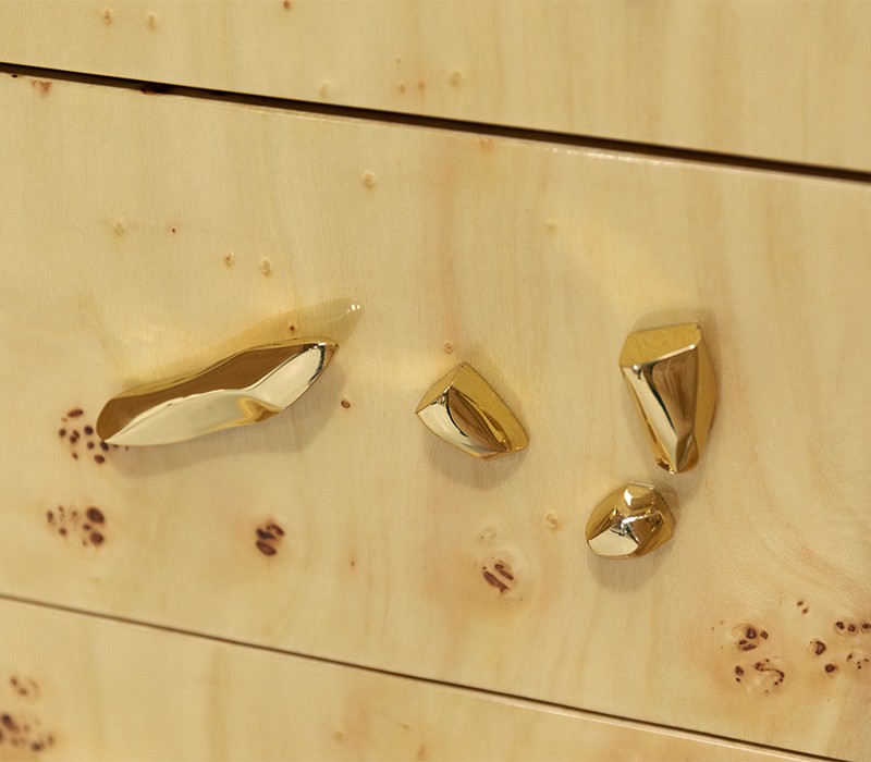 Lapiaz Cabinet In Stainless Steel And Polished Brass-9